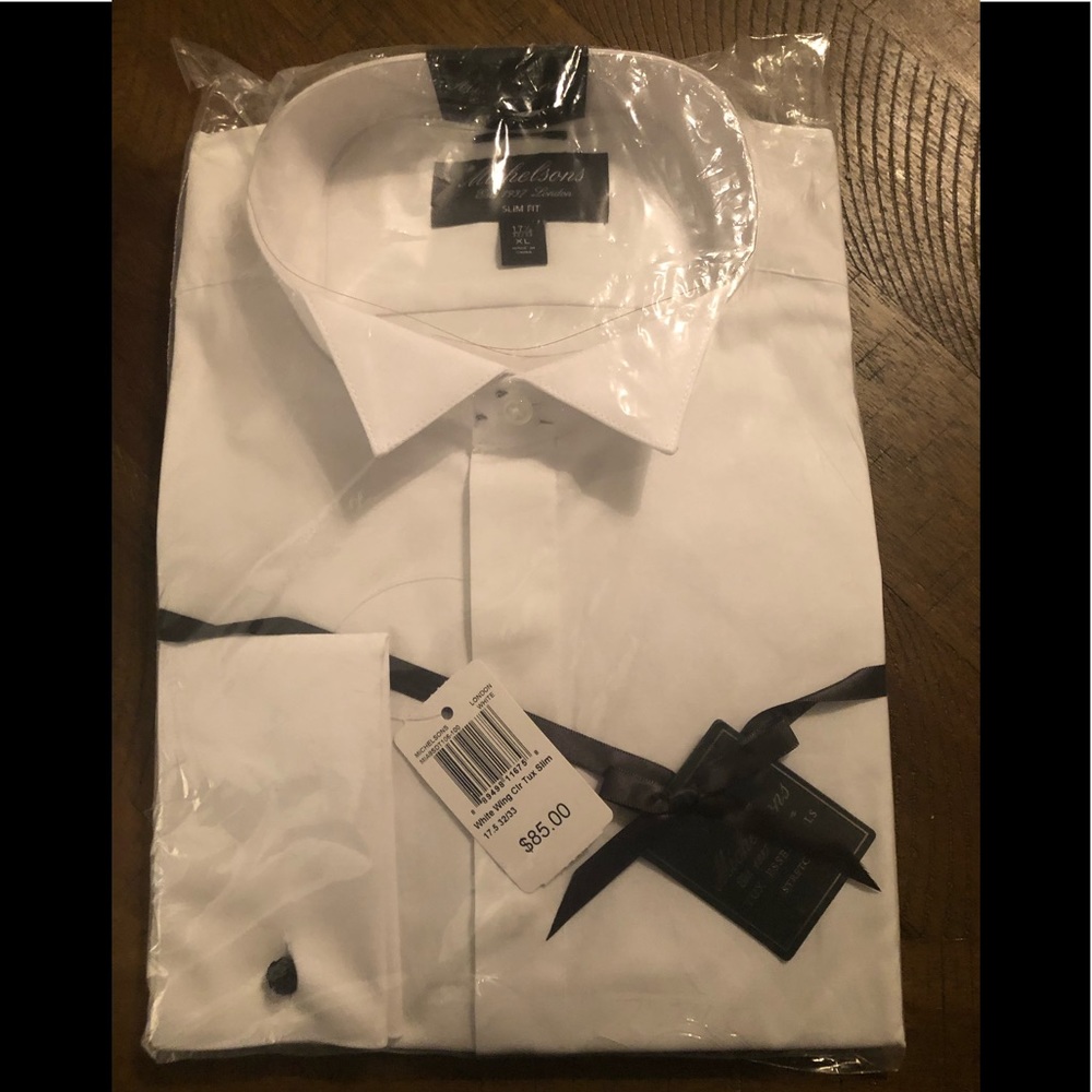 NWT Michael Kors slim fit tuxedo shirt